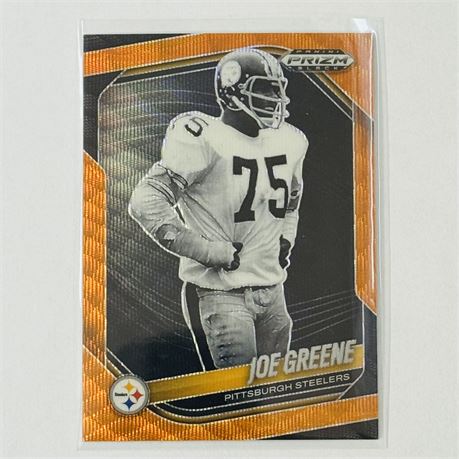 Joe Greene - 2025 Panini Prizm Black - Orange Wave 51/60 Football Card