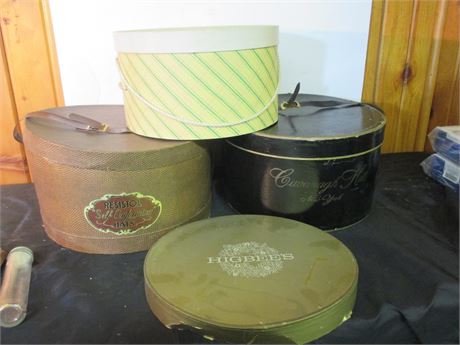 3- Vintage Stetson & Others Cardboard hat Boxes Lot