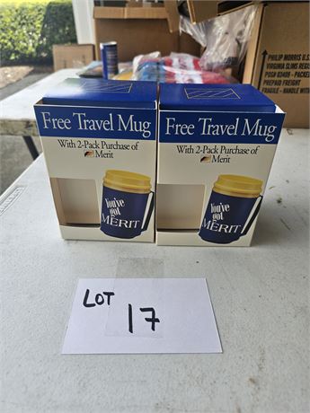Merit Cigarette Travel Mug x2