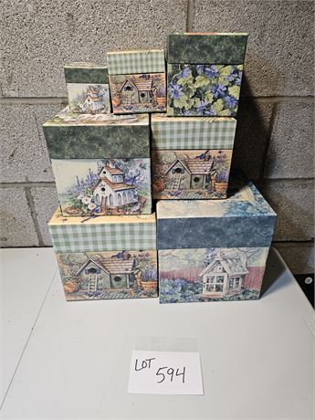 Spring Themed Nesting Boxes - Different Sizes