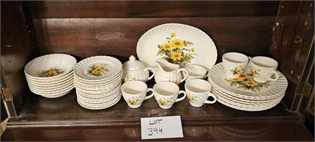 Vintage Daisy Transferware Dish Set