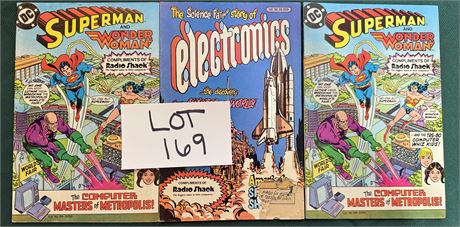 Vintage Comic Lot- RadioShack- Superman & Wonder Woman / Electronics