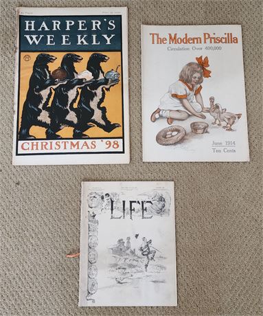 Harpers Weekly, Life, Modern Priscilla Magazines