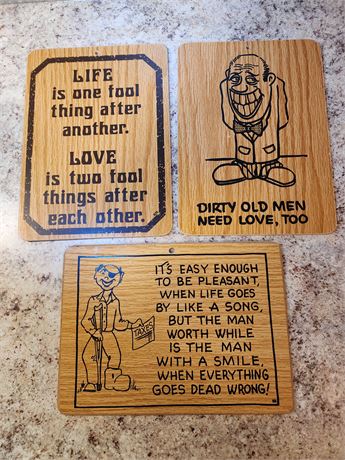 Vintage Funny Life Quote Plaques