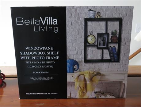 Bella Villa Window Pane Shadow Box Shelf