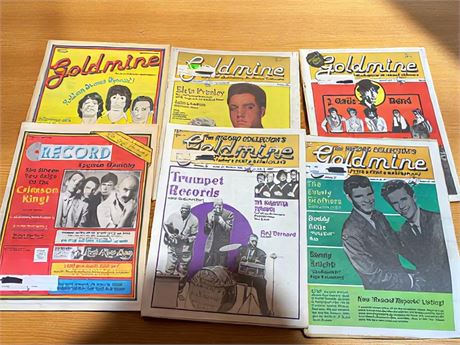 6 Vintage Goldmine Magazines Featuring Elvis, The Rolling Stones, and More