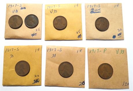 1917-S, 1917-P Pennies