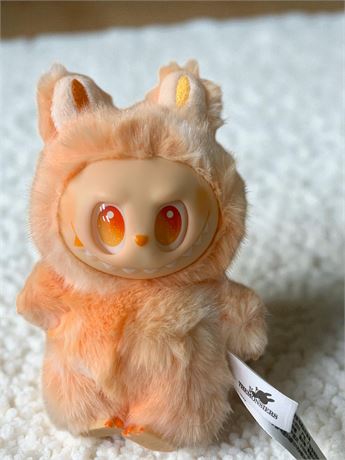 Popmart THE MONSTERS Have a Seat Vinyl Faced Orange Plush Toy (Labubu Like)