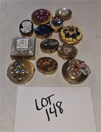 Mixed Lot of Rhinestone/Metal Pill Boxes