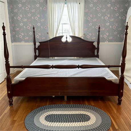 Ethan Allen Georgian Court King Size Cherry Bed Frame