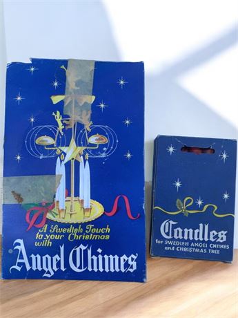 Swedish Angel Chimes and Candles For Chimes In Original Boxes