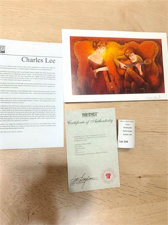 Seriolithograph Guitar Serenade By Charles Lee W/COA Park West Gallery
