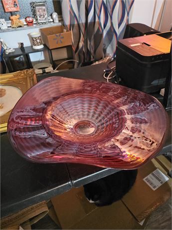 Amberina Style Art Glass Bowl