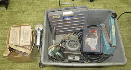 Mixed Tote Of Old Tools