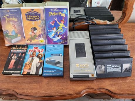 VHS Movies & Rewinder Lot