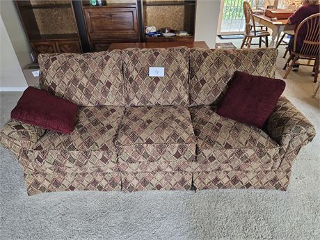 Earth Tones Feather Pattern Couch