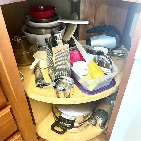 Lazy Susan Cabinet Contents - Cookware, Bakeware and More