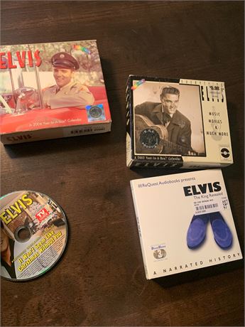 Elvis Year In A Box Calendars, King Revealed Audiobook & TV Guide Christmas CD