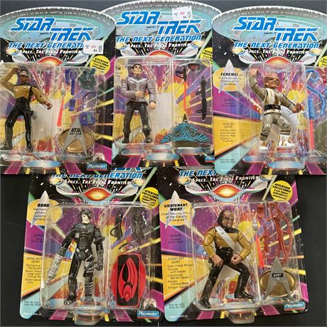 1992 Star Trek The Next Frontier Action Figures - Lot of 5