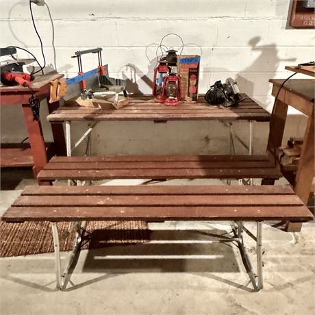 Vintage Folding Picnic Table