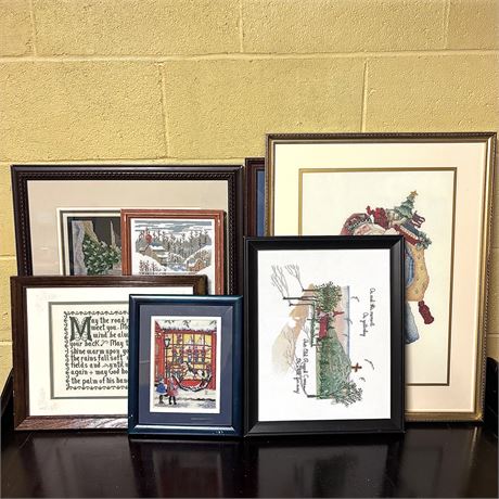 Decorative Cross Stitch Framed Wall Decor - Mixed Bundle