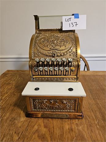 1920's Brass & Wood National Cash Register - Amazing Condition