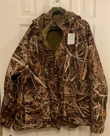 Mens Wildflower Concealment Specialists Camouflage Full Zip Winter Coat Size 4XL