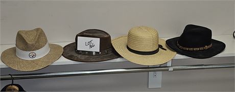 Leather Minnetonka Buffalo Nickel Hat, Reebok Straw Hata Scala Felt Hat