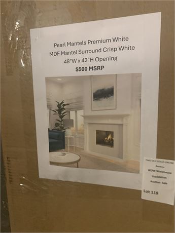 Pearl Mantels Premium White MDF Mantel Surround Kit in Crisp White
