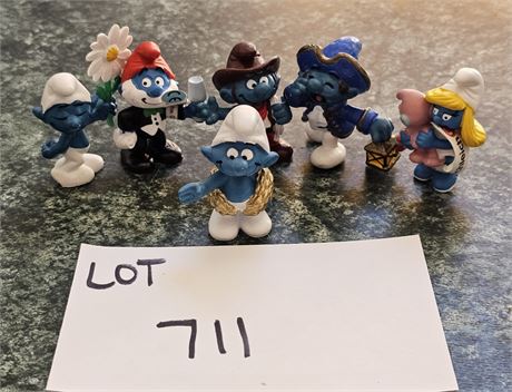 Original Vintage PVC Schleich Peyo Mixed Figurines Lot - 1980's Dates, Sizes