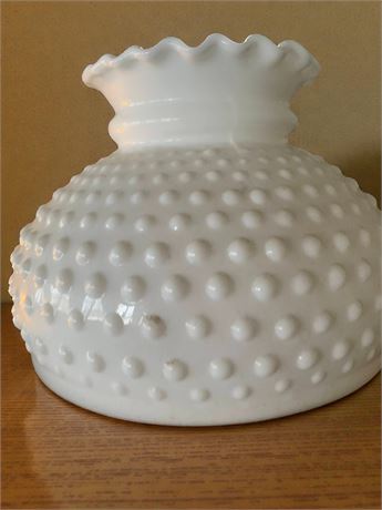 Super Glass Corp White Milk Glass Hobnail Replacement Lamp Shades W/Ruffled Top