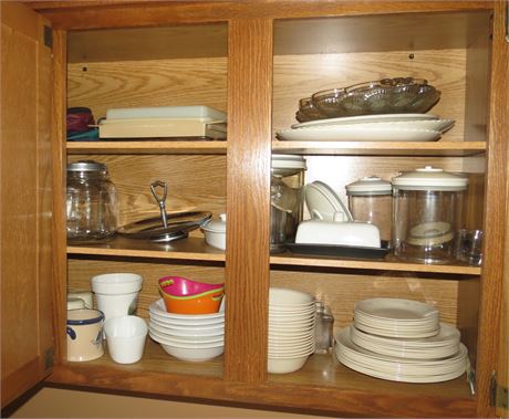 Kitchen Cabinet Cleanout: Corelle Dishes, etc