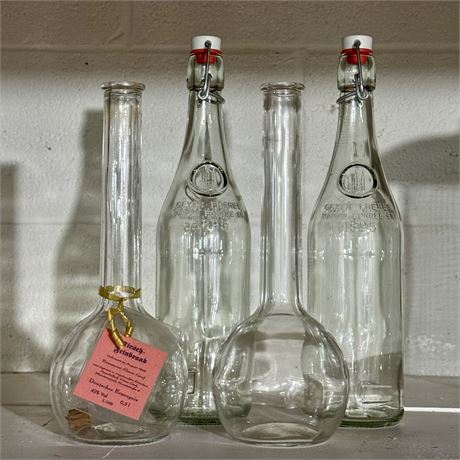 Tall Clear Glass Bottles Made in Germany