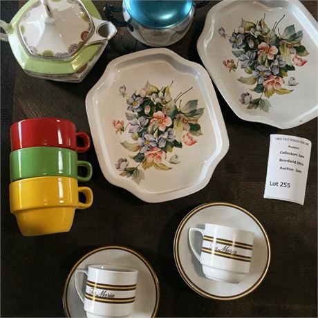 Hall China Teapot, Wear-Ever Hall-ite Pot, Pier 1 Imports Stackable Soup Mugs