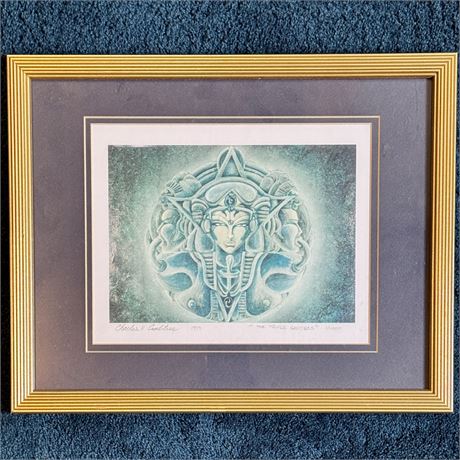Charles Crabtree Signed "The Triple Goddess" 1/1000 Framed Art Print - 15 x 12"