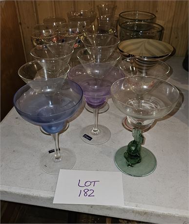 Mixed Margarita Glass & Wine Glasses