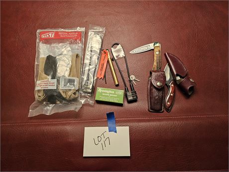 Mixed Man Lot: Buck Knife / Scope Mount / Tree Pocket Knife & More