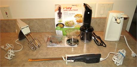 Hand Mixer, Electric Knife, Can Opener, Spiralizer