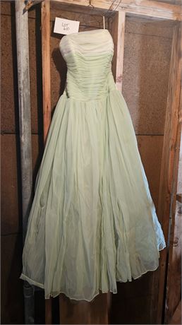 Vintage Mint Green Tool Prom/Ballroom Gown