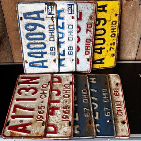 Collection of 1960's and 1970's Ohio License Plates