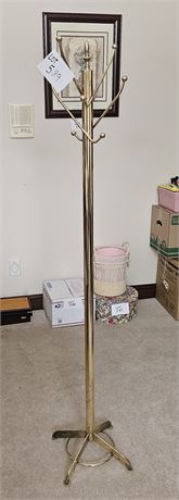 Brass Coat Rack - 67" H