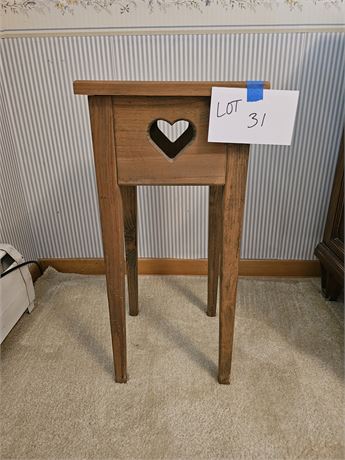 Small Wood Heart Table