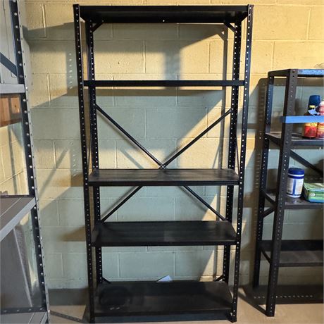 Black Metal Shelving Unit - 35 x 12 x 72"T