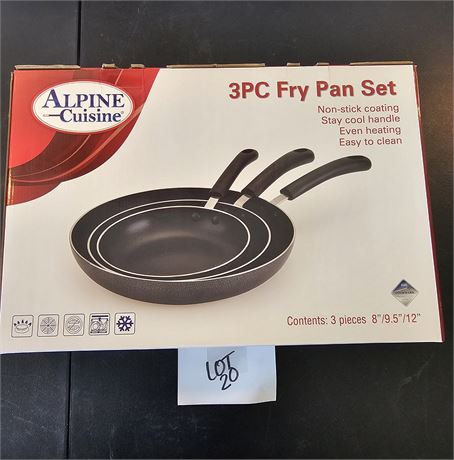 Alpine Cuisine 3pc Fry Pan Set New In Box