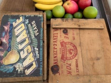 Vintage Produce Wood Crate Lot of 2