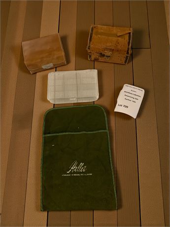 Antique Drop-Front Leather Stationary Box. Halle's Department Storage Bag