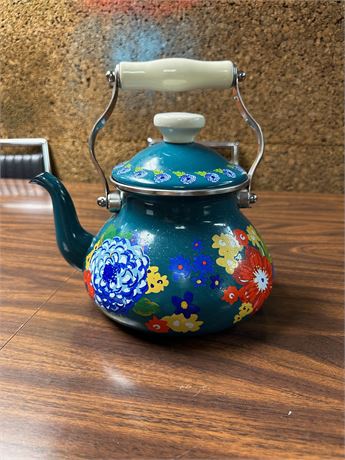 The Pioneer Woman, Dazzling Dahlias Enamel On Steel 2QT Tea Kettle