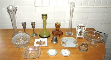 Mixed Lot: Vases, Candle Holders, Dishes