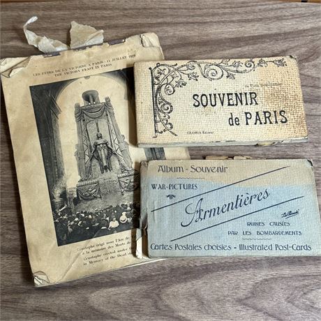 WWI Parisian Picture Postcards, Victory Festival Booklet and More