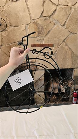 Metal Penny Farthing Bicycle Wall Sculpture